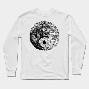 Yin Yang natural landscape. Day and night Long Sleeve T-Shirt